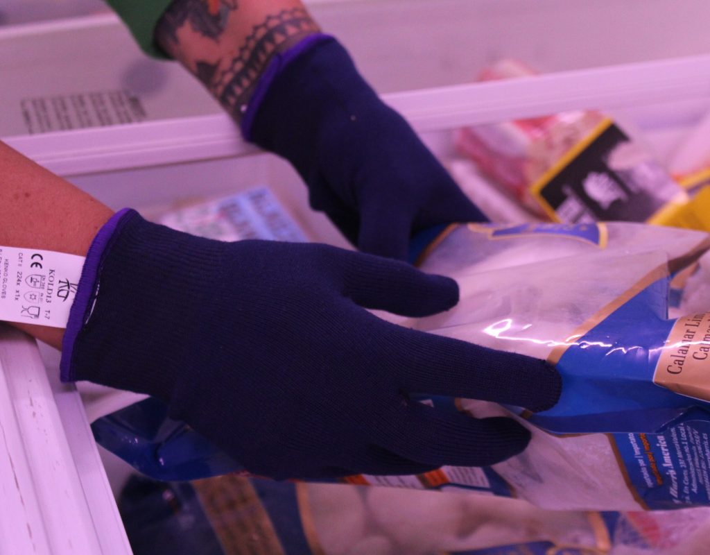 Guantes manipular congelados